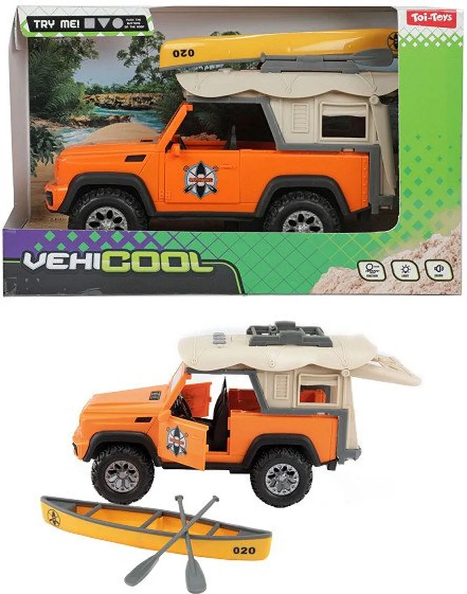Toi-Toys Animal World Jeep en Kano Licht & Geluid Blauw