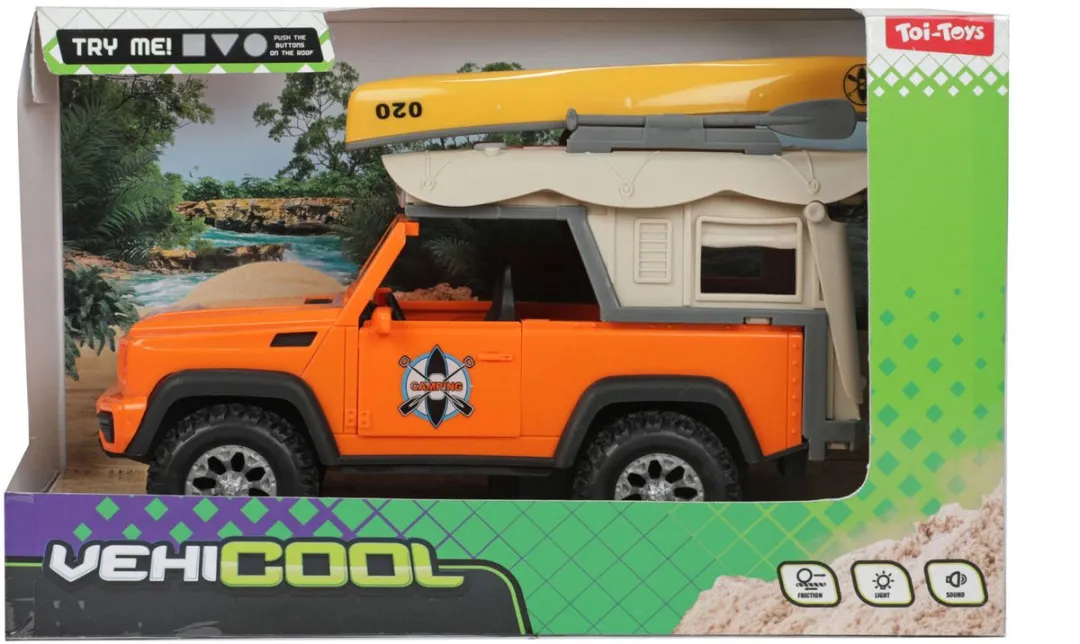 Toi-Toys Animal World Jeep en Kano Licht & Geluid Blauw