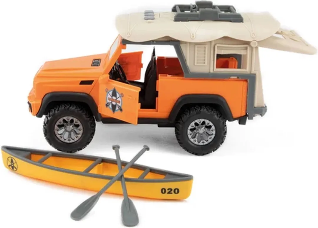 Toi-Toys Animal World Jeep en Kano Licht & Geluid Blauw