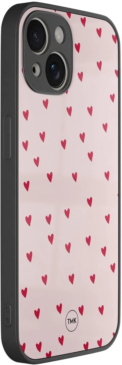 Casevibes iPhone 13 Hoesje Roze - Cute Hearts - TPU Glossy