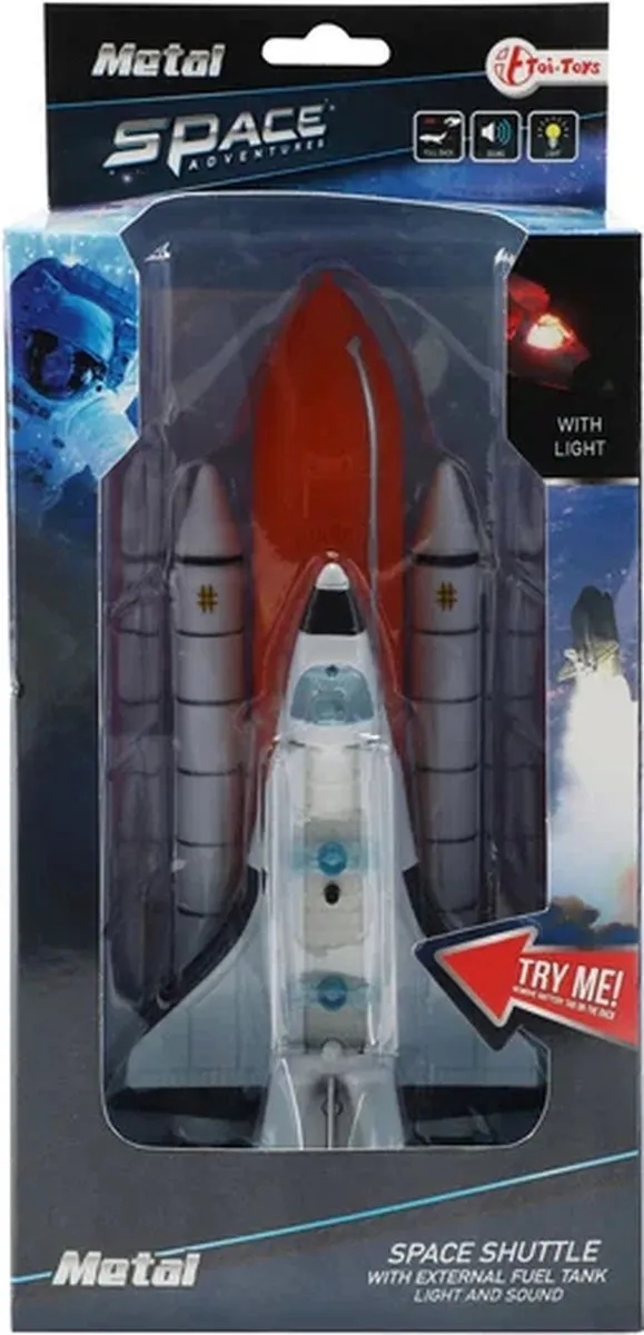 Toi-Toys Space Shuttle 12052A - Licht & Geluid - 20cm - Wit/ Oranje