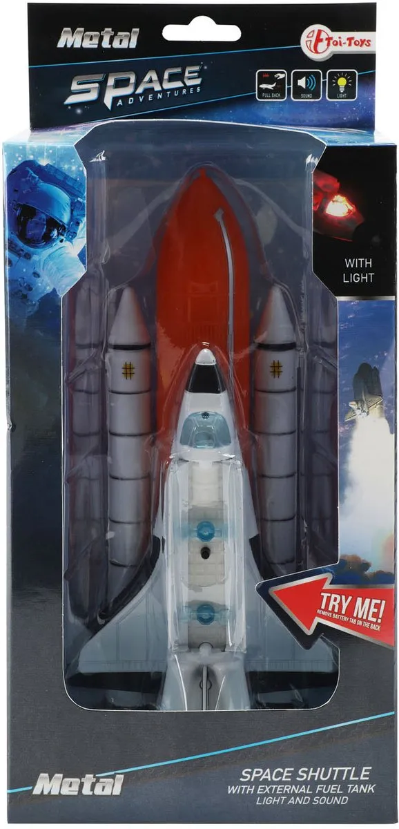 Toi-Toys Space Shuttle 12052A - Licht & Geluid - 20cm - Wit/ Oranje