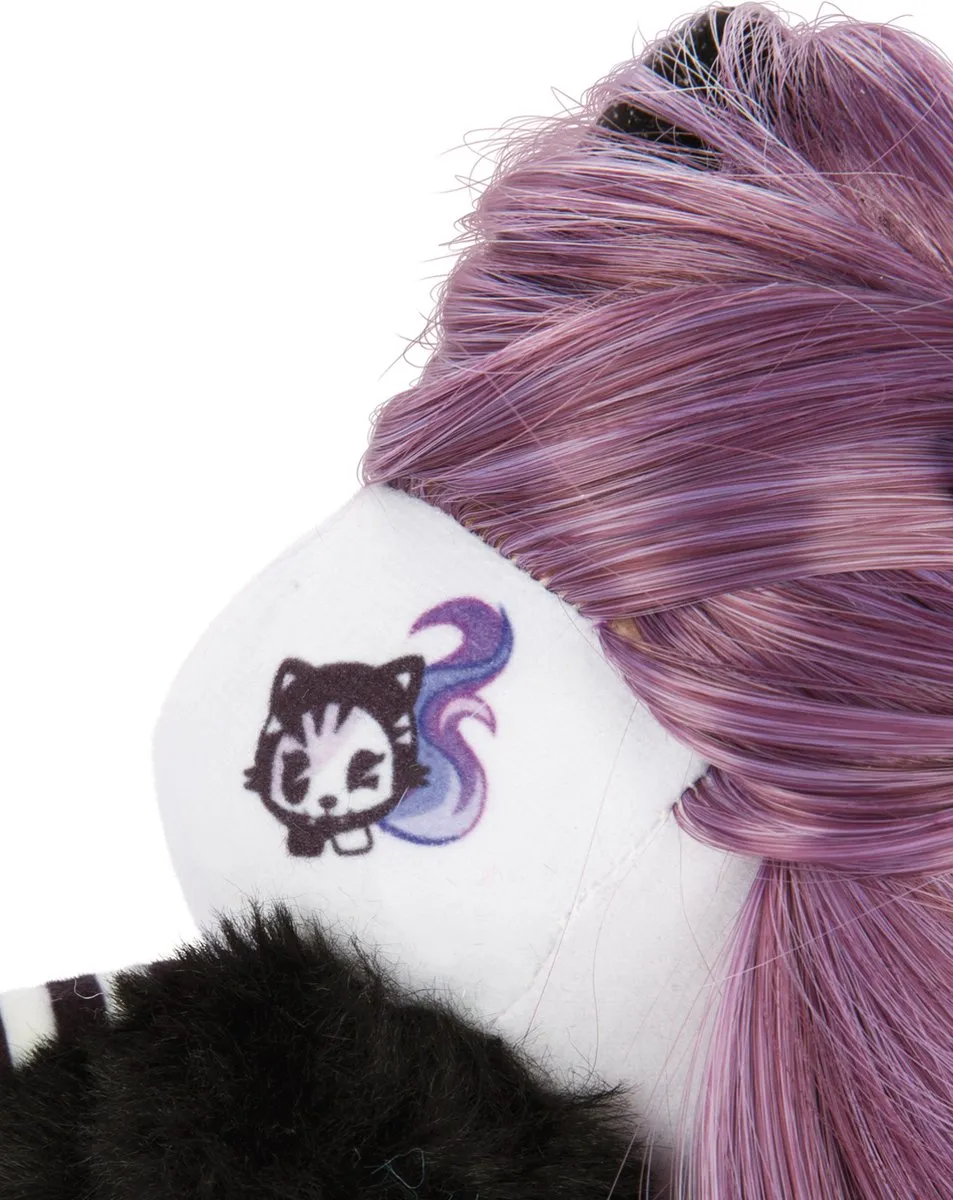 Nici Pixidoos Knuffelpop 20cm - Zwart/Paars