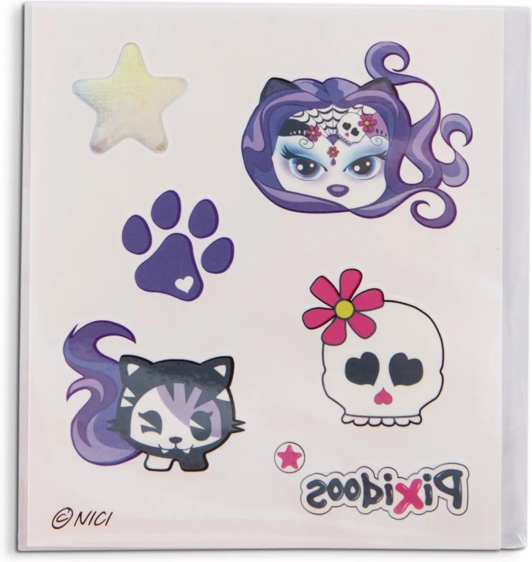 Nici Pixidoos Knuffelpop 20cm - Zwart/Paars