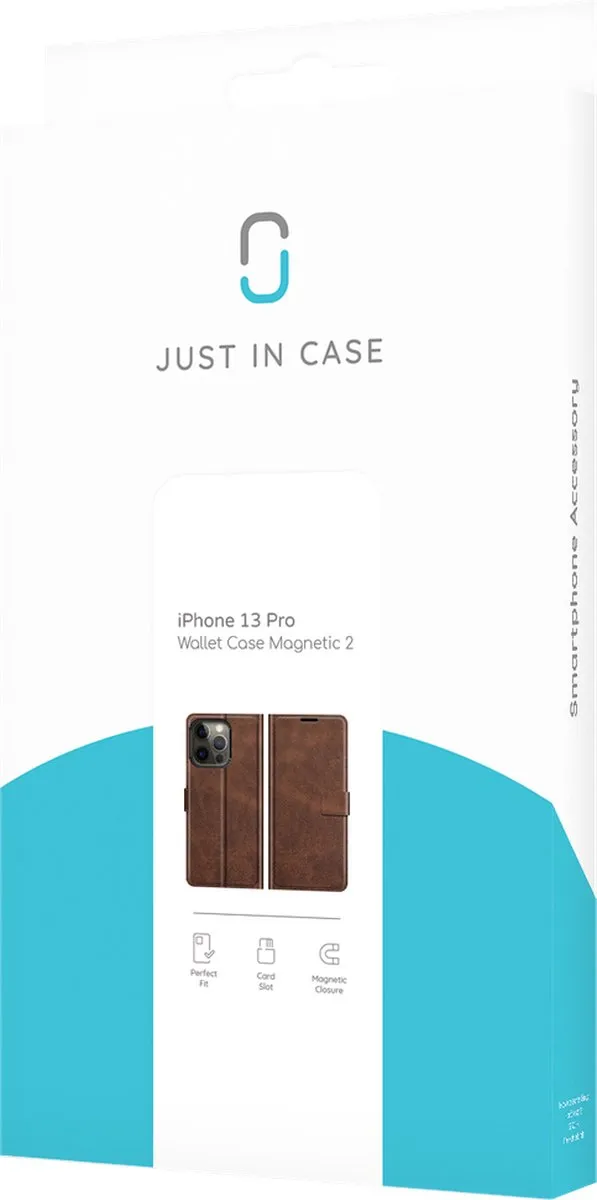 Just in Case Cazy iPhone 13 Pro Wallethoesje - 4 Pasjes - Bruin