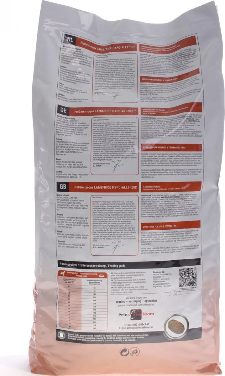 Prins Procare Croque Lamb & Rice Hondenvoer 10kg