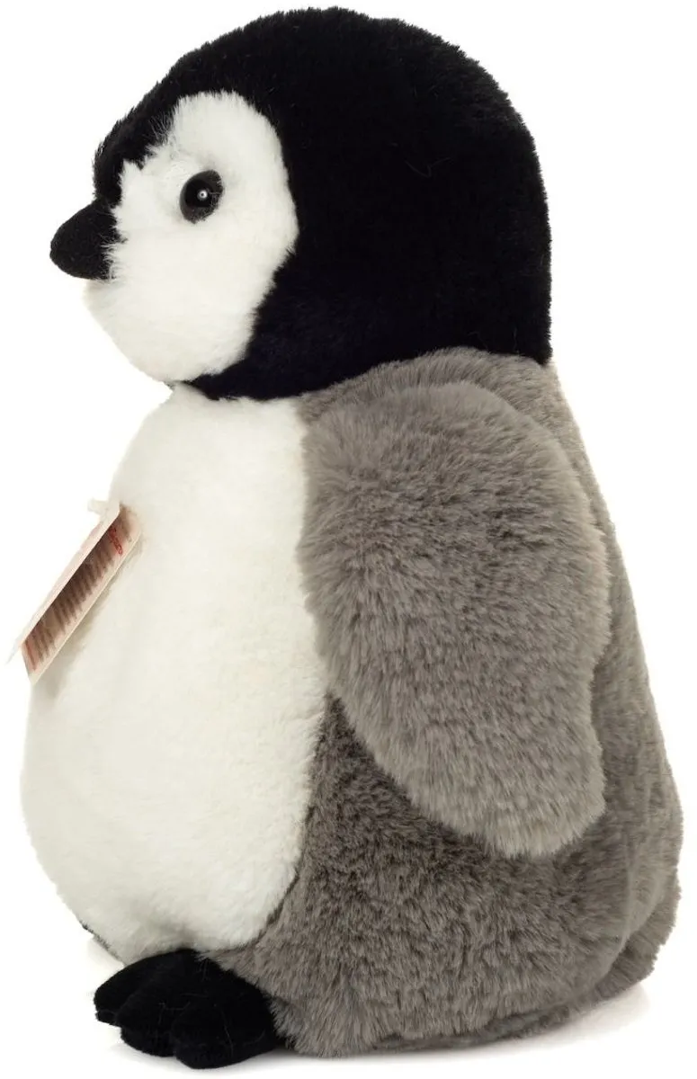 Hermann Teddy Knuffel Pinguïn 25cm - Zwart/Wit/Grijs