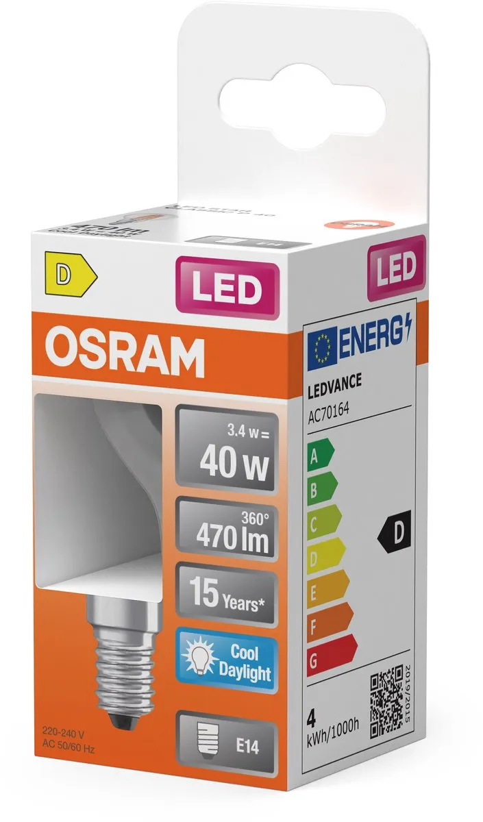 Osram LED-lamp Star Globe P40 Filament 3,4W - 470lm E14 - 6500K Helder