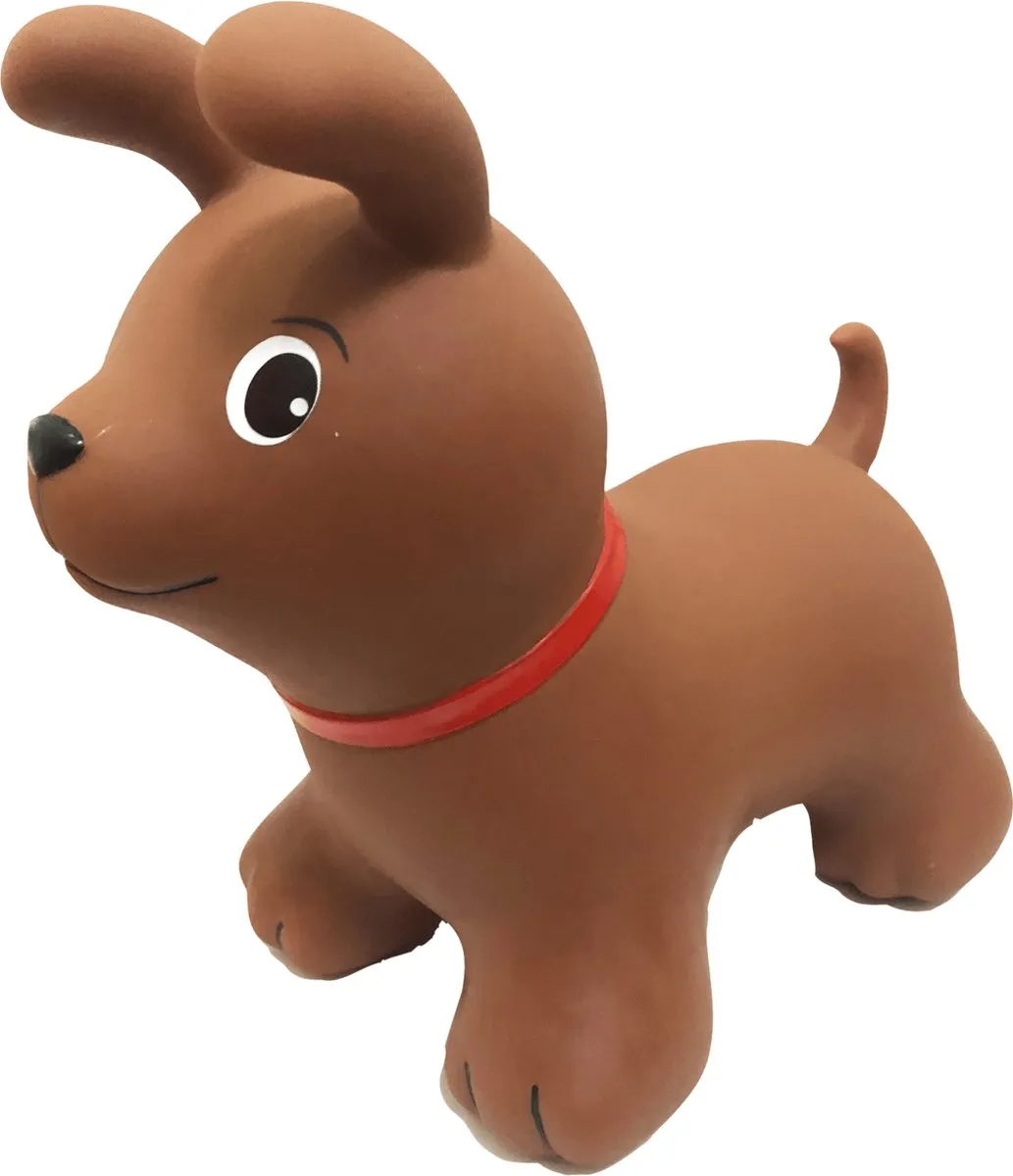 JUMPY Hond bruin - Hopper 100 kg belastbaar - Speelgoed Skippybal - Skippy Dieren - Skippybal Haas - Kinderspeelgoed - Speelgoed 12 maanden - Inclusief Pomp - Tot 100 kg Gewicht - Skippy bal - Cadeau kind - voedselveilige materialen