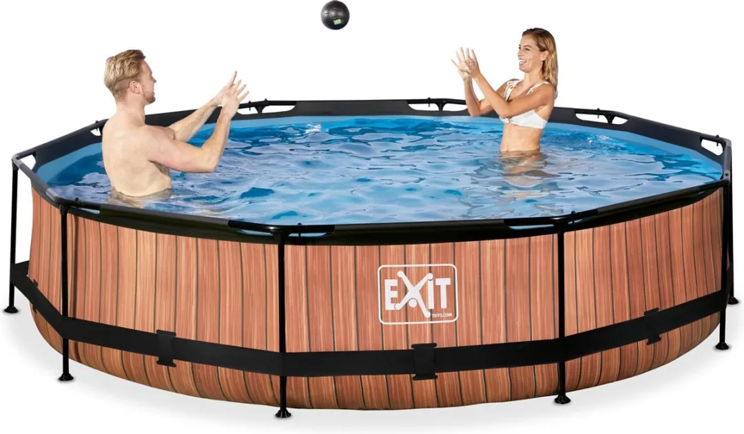 EXIT Wood Zwembad 360x76cm - 6125L - Bruin
