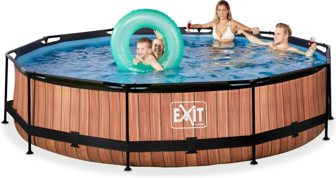 EXIT Wood Zwembad 360x76cm - 6125L - Bruin
