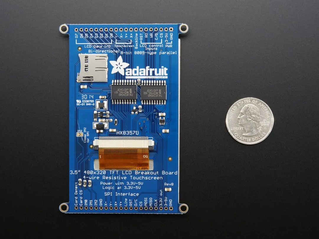 Adafruit 2050 3.5inch Touchscreen Display - 320x480 - Meerkleurig