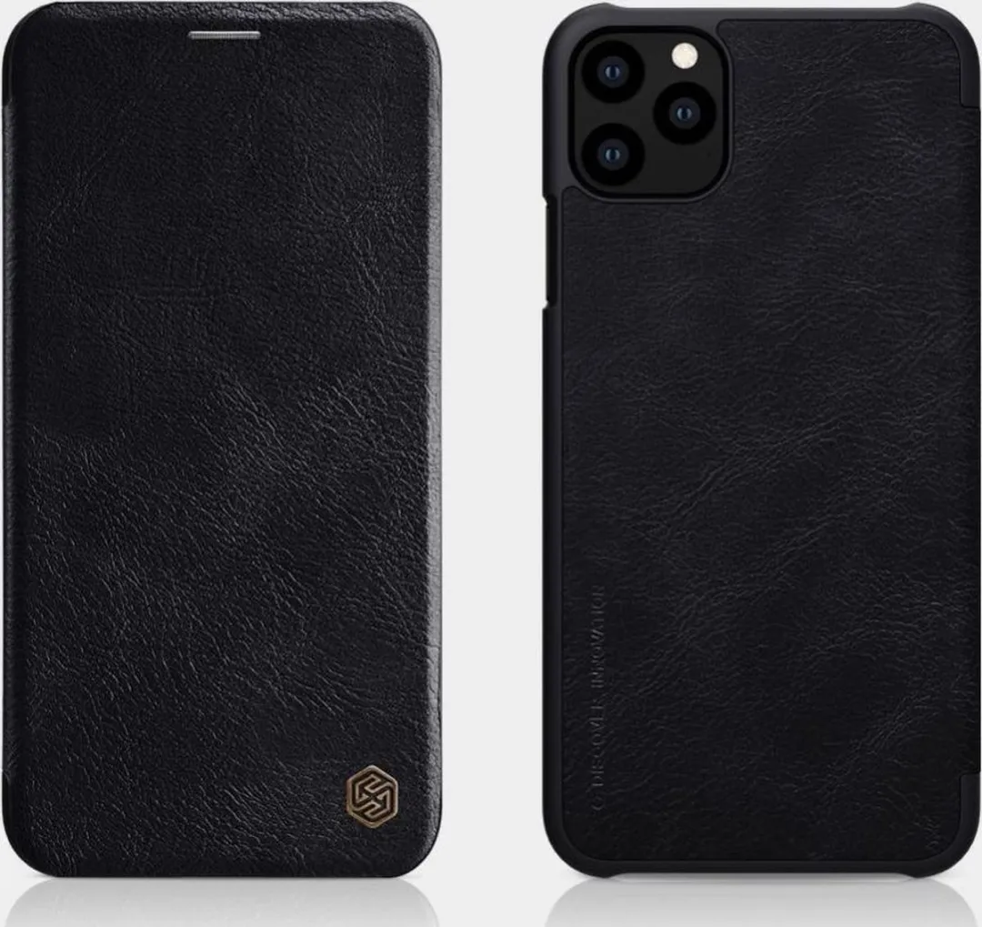 Nillkin Qin Leather Flip Cover iPhone 11 Pro Max - Zwart - 2 Pasjes - afbeelding 5 van 6