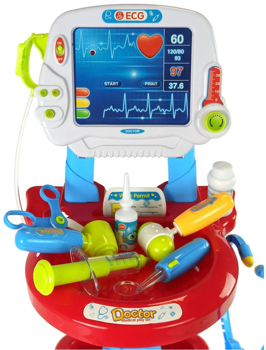 Lean Toys Doktersset 17-delig - EKG Licht Geluid - Meerdere kleuren