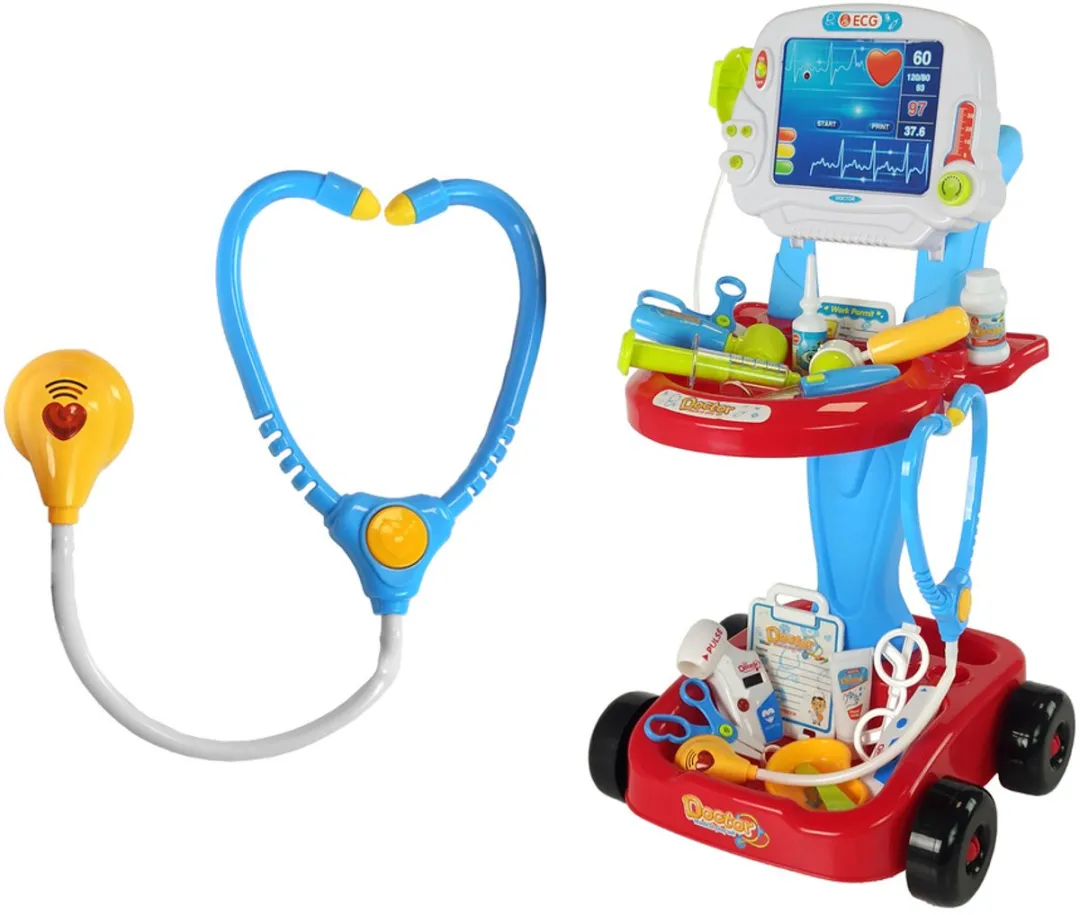 Lean Toys Doktersset 17-delig - EKG Licht Geluid - Meerdere kleuren