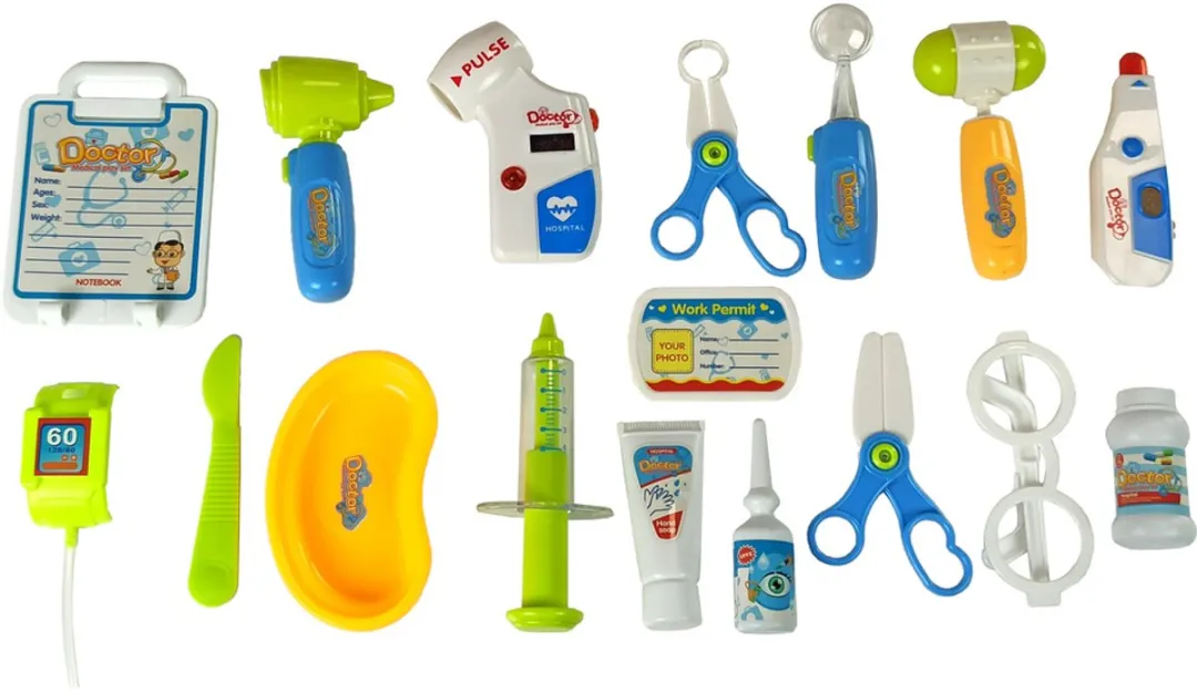 Lean Toys Doktersset 17-delig - EKG Licht Geluid - Meerdere kleuren