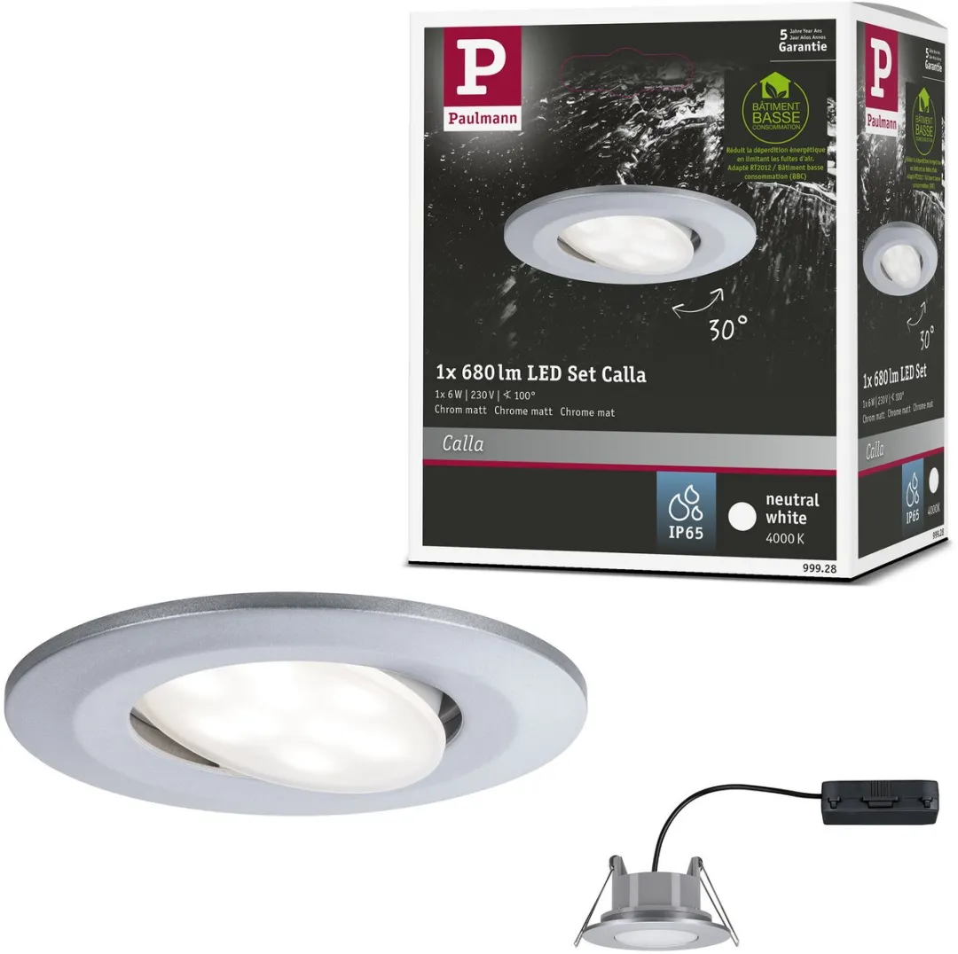 Paulmann LED-inbouwlamp Calla IP65 6W 530lm 4000K