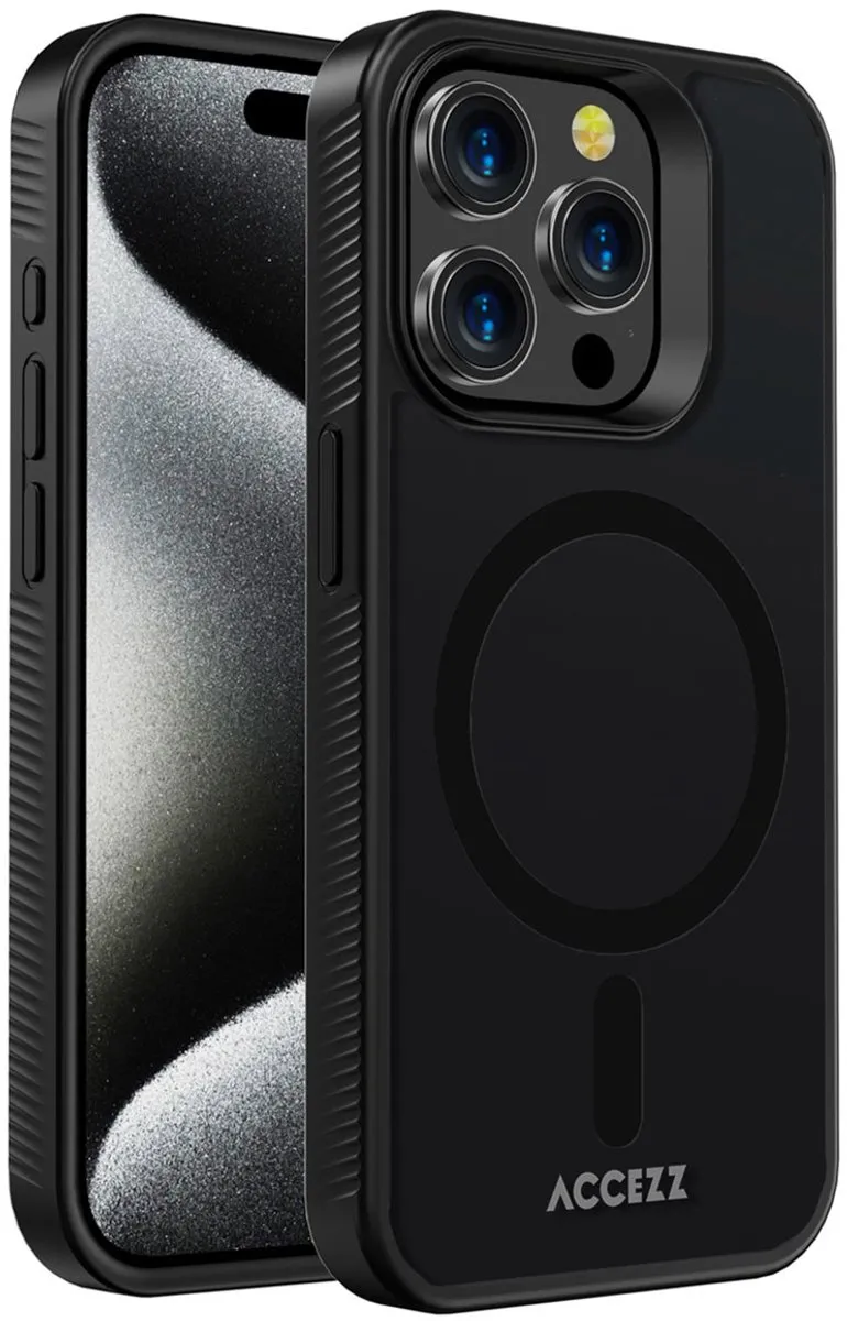 Accezz Hoesje iPhone 15 Pro Max - Frosted MagSafe - Zwart