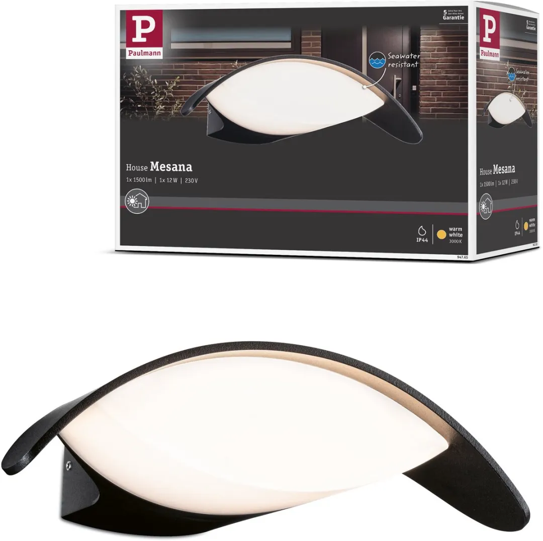 Paulmann Mesana LED Wandarmatuur Buiten 12W 800lm - Antraciet