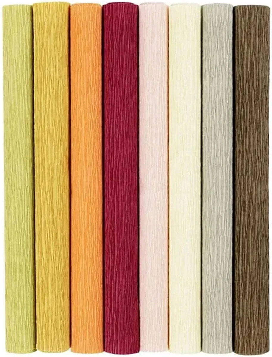 Creativ Company Crêpepapier Warme Tinten - 8 Stuks 25x60cm