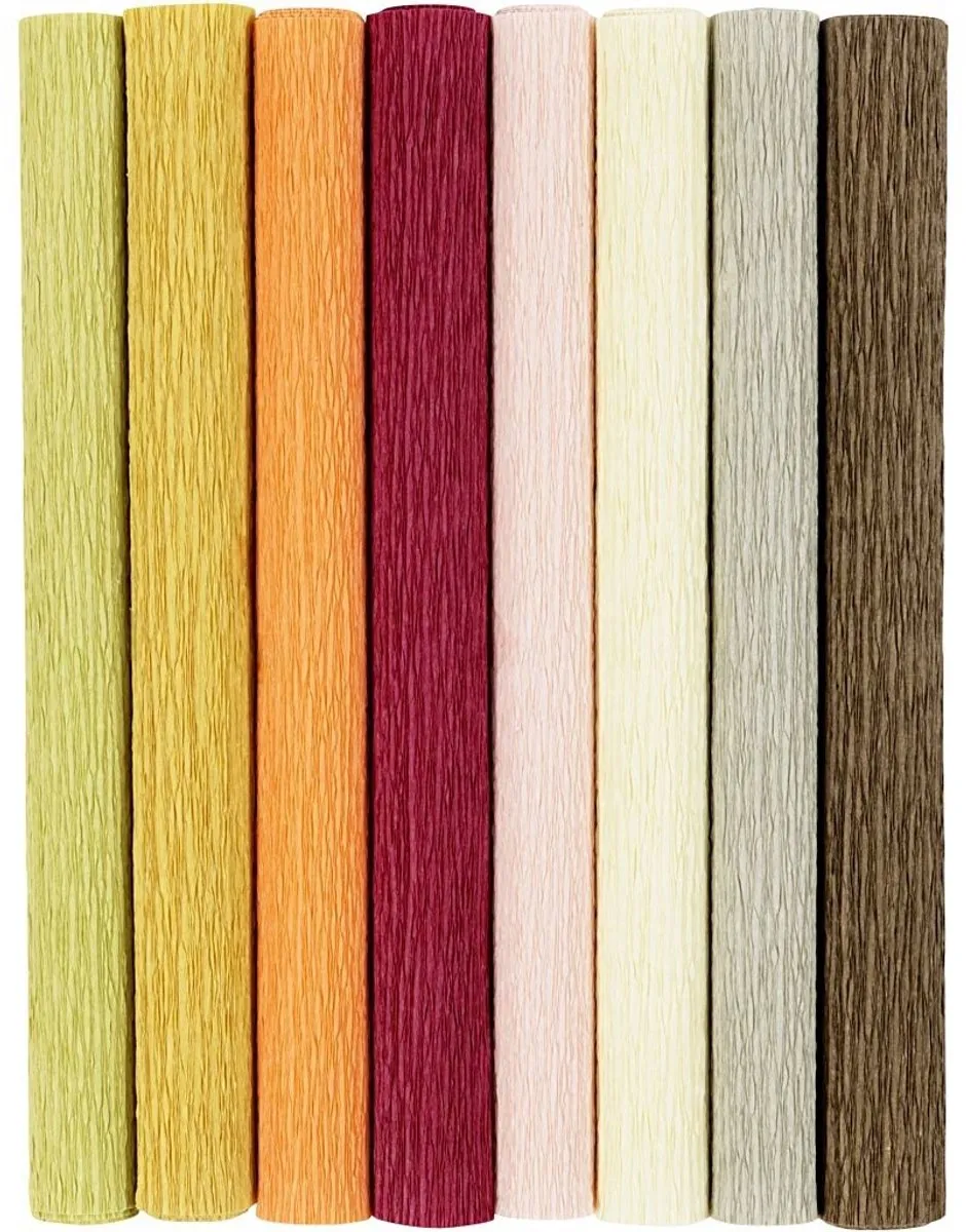 Creativ Company Crêpepapier Warme Tinten - 8 Stuks 25x60cm