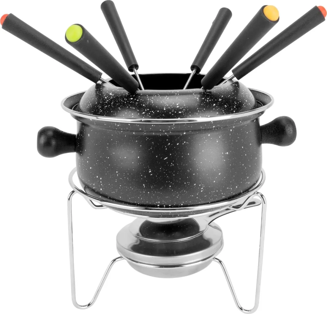 Cosy&Trendy Fondue Set 6 Vorken - Rood/Zwart - Ø16cm