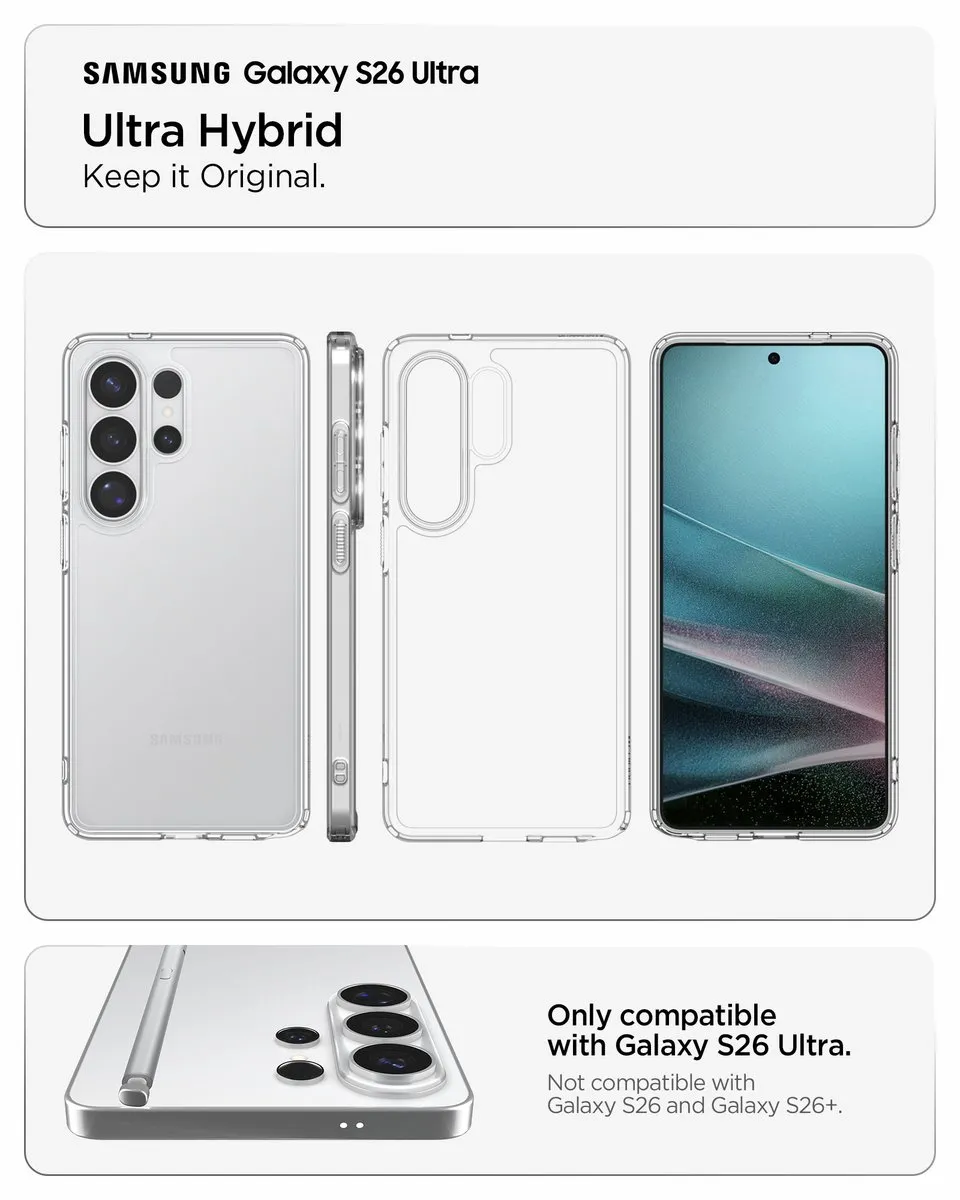 Spigen Ultra Hybrid ACS10677 Hoesje - Samsung Galaxy S26 Ultra - Transparant - afbeelding 6 van 6