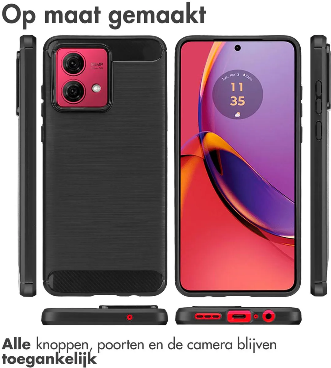 Imoshion Hoesje Motorola Moto G84 Brushed Backcover - Zwart