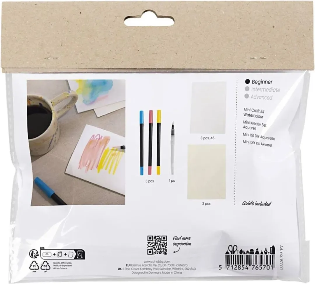Creativ Company Mini Hobbyset Aquarel - 3 Kleuren - Multicolor