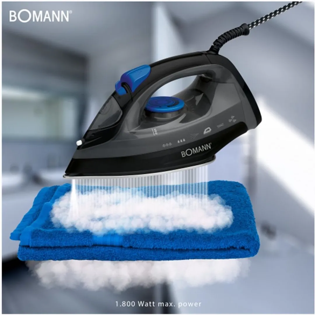 Bomann DB 6003 CB Stoomstrijkijzer 1800W - 150ml - Zwart/Blauw