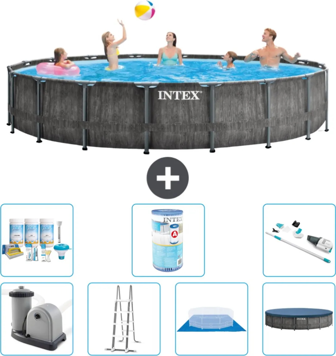 Intex Prism Frame Zwembad 549x122cm - Grijs - afbeelding 6 van 6