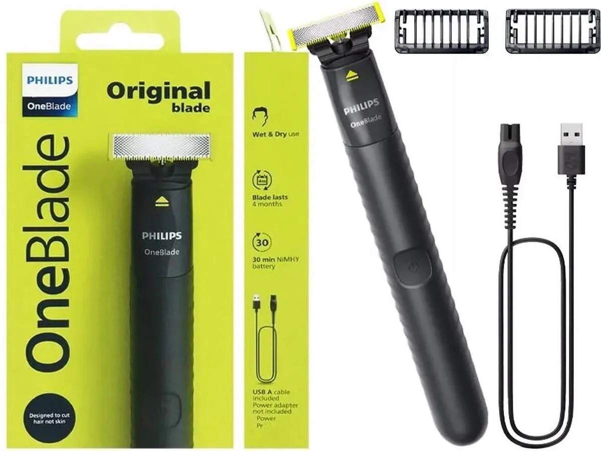 Philips Norelco OneBlade QP1424/10 Scheerapparaat - Houtskool - afbeelding 6 van 6