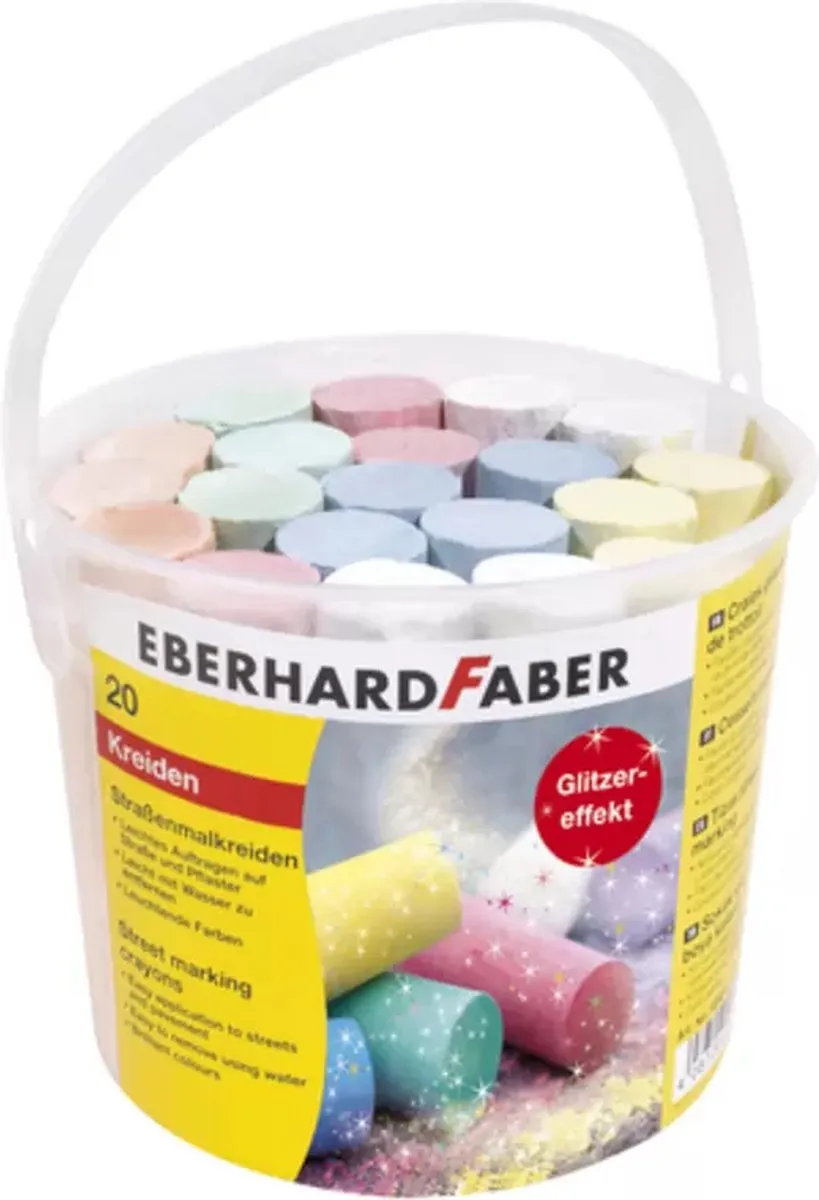 Eberhard Faber Stoepkrijt Glitterkleur - 20 Stuks EF-526520