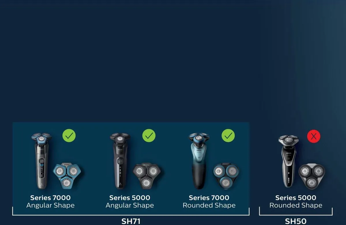 Philips Series 7000 SH7150 Scheerkoppen - 3 Stuks - Blauw