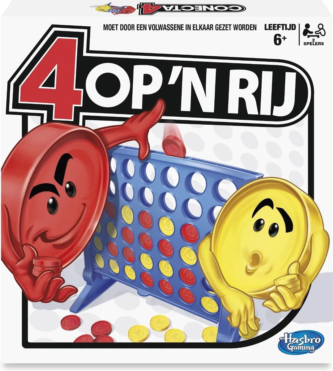 Hasbro HG 4 op 'n rij - Speelraam met 42 schijfjes