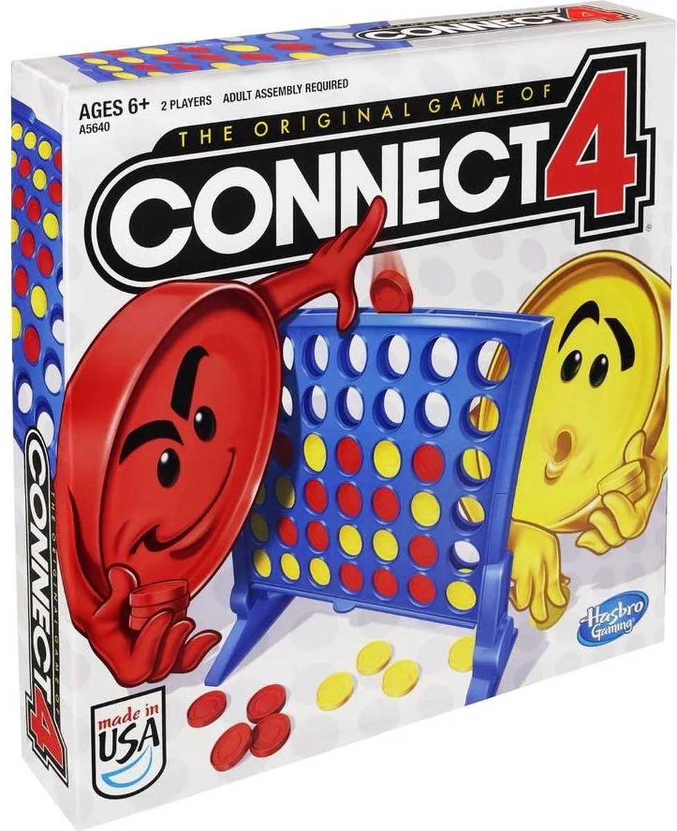 Hasbro HG 4 op 'n rij - Speelraam met 42 schijfjes