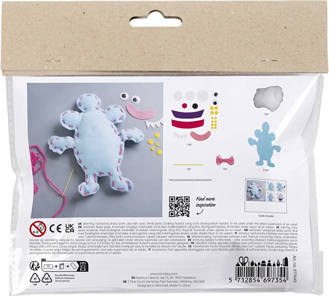 Creativ Company Mini Hobbyset Naaien Viltmonster - Multi