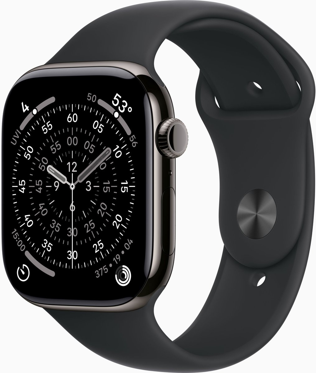 Apple Watch 11 - Wifi + 5G - 42mm - Slate Titanium Case with Black Sport Band - M/L