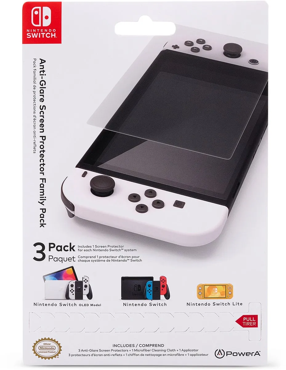 POWERA NSAC0006-01 Anti-reflect Screen Protectors Nintendo Switch - Transparant