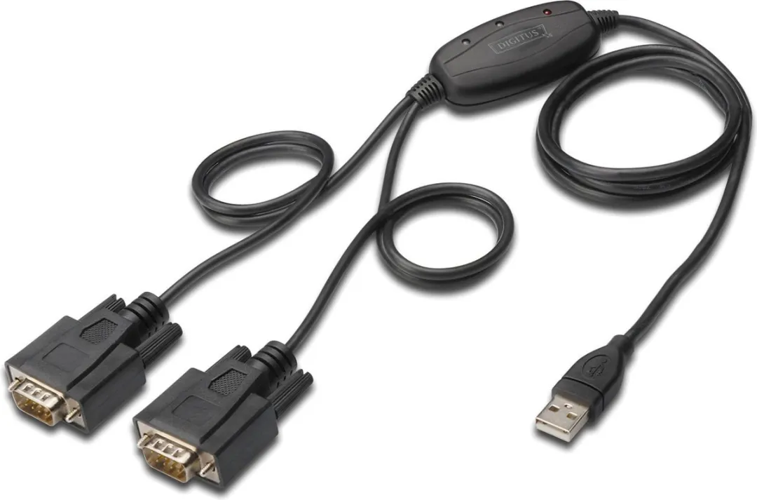Digitus DA-70158 USB naar Serieel Adapter 2x DB9 - 1.20m - Zwart