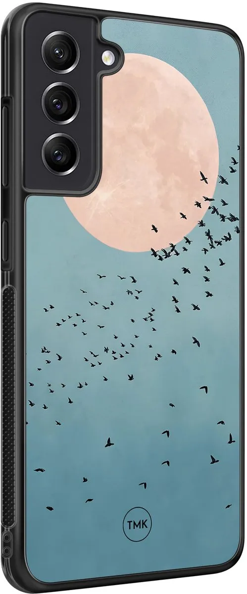 Casevibes Galaxy S21 FE Moon Birds Hoesje - Blauw