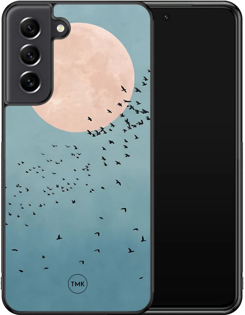 Casevibes Galaxy S21 FE Moon Birds Hoesje - Blauw