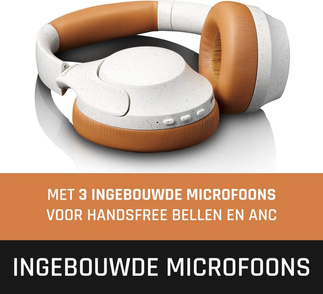 Lenco HPB-830GY Noise Cancelling Over-Ear Koptelefoon - Grijs-Wit