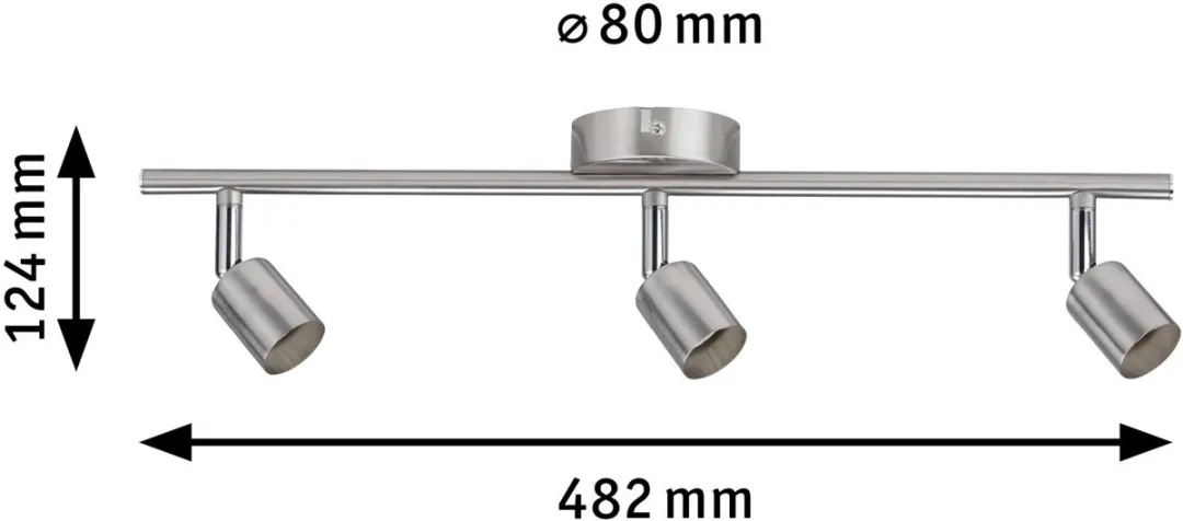 Paulmann Spotlight Carolina GU10 3x10W - Nikkel mat - afbeelding 6 van 6