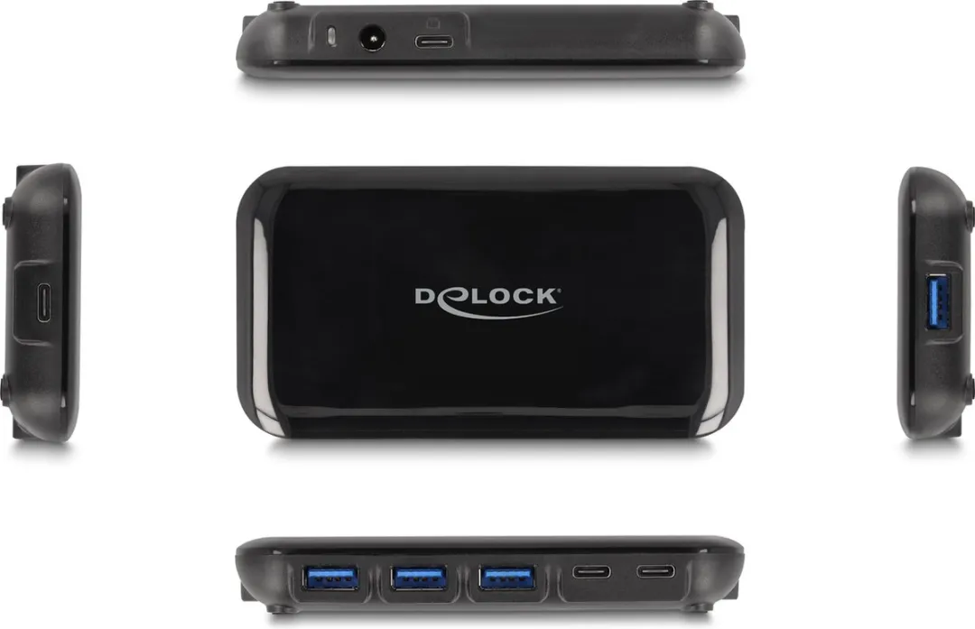 Delock 64209 USB 3.2 Gen 2 Type-C Hub - 10 Gbit/s - Zwart