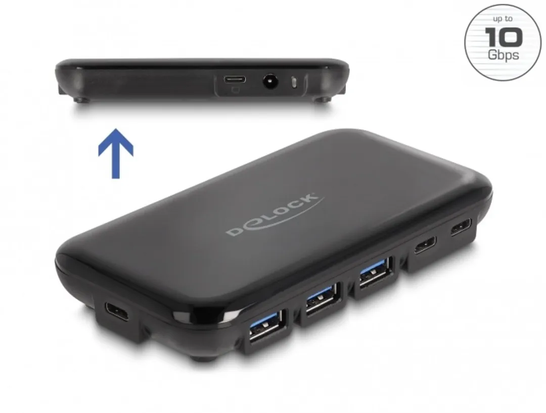 Delock 64209 USB 3.2 Gen 2 Type-C Hub - 10 Gbit/s - Zwart - afbeelding 6 van 6