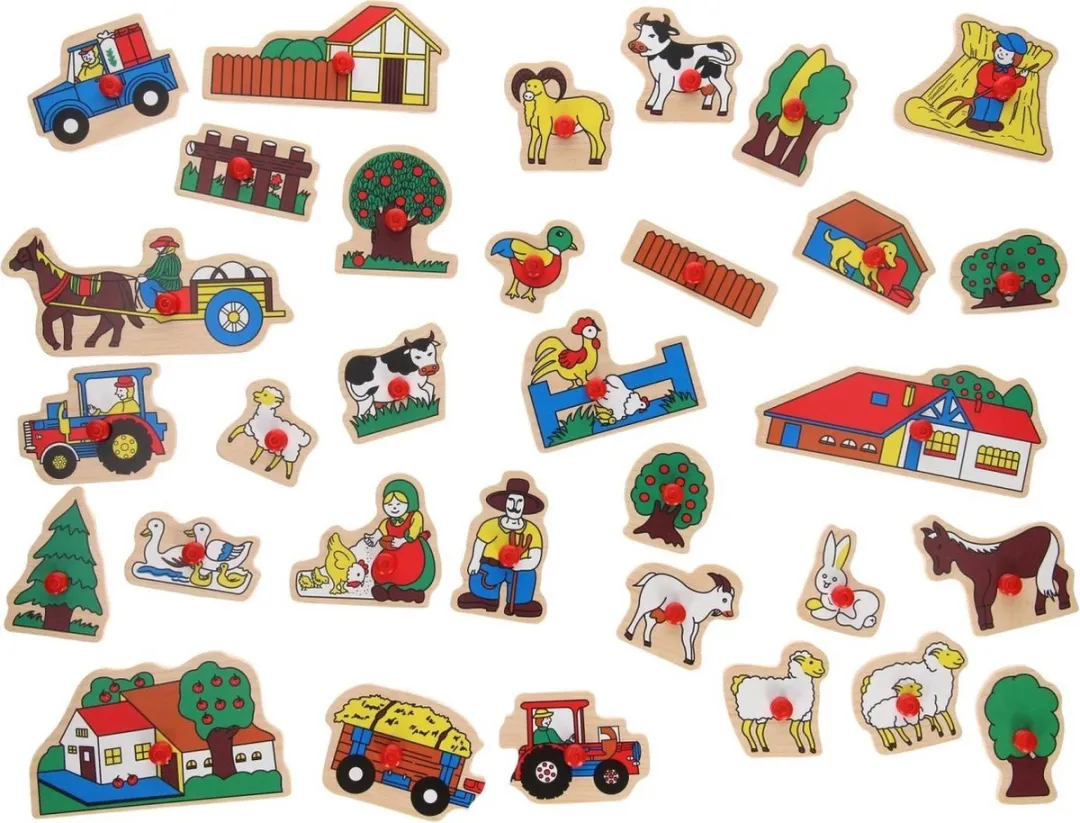 Small Foot Houten Insteekpuzzel Reuze Boerderij 32-delig - Multi