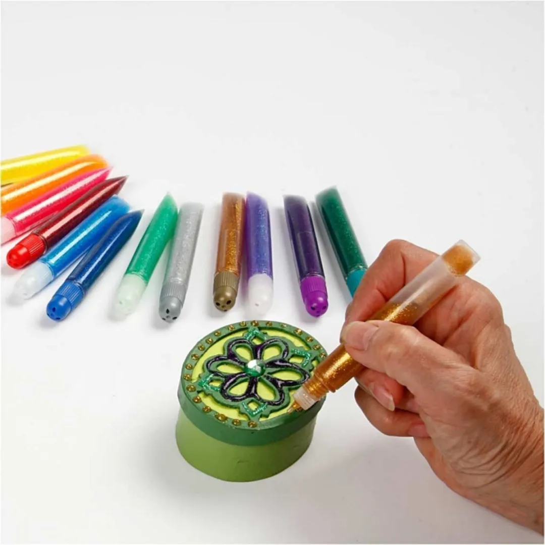 Creativ Company Glitterlijm Set - 12x10ml Multigekleurd