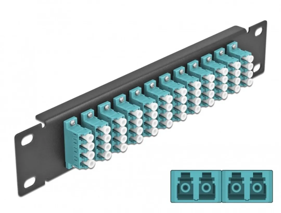 Delock 10" Fiber Optic Patch Panel 12 Port LC Quad