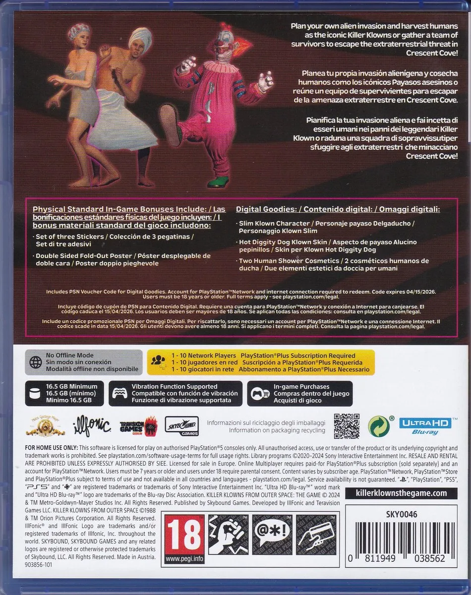 Killer Klowns From Outer Space - The Game - EN ES IT PS5